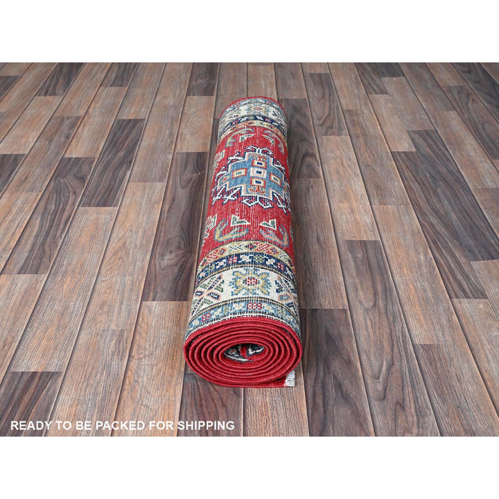 2'8" x 8'2" New Hand Knotted Red Wool Runner Oriental Rug - MOA102462