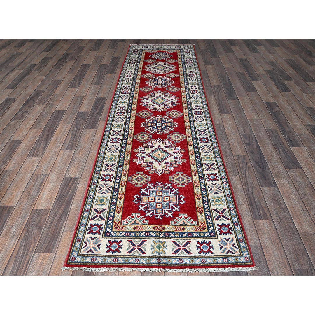2'8" x 9'6" New Hand Knotted Red Wool Runner Oriental Rug - MOA102463