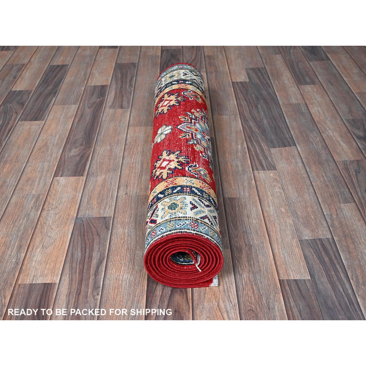 2'9" x 8'0" New Hand Knotted Red Wool Runner Oriental Rug - MOA102465