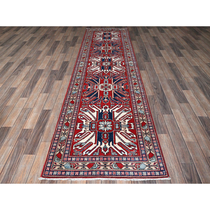 2'9" x 9'10" New Hand Knotted Red Wool Runner Oriental Rug - MOA102466