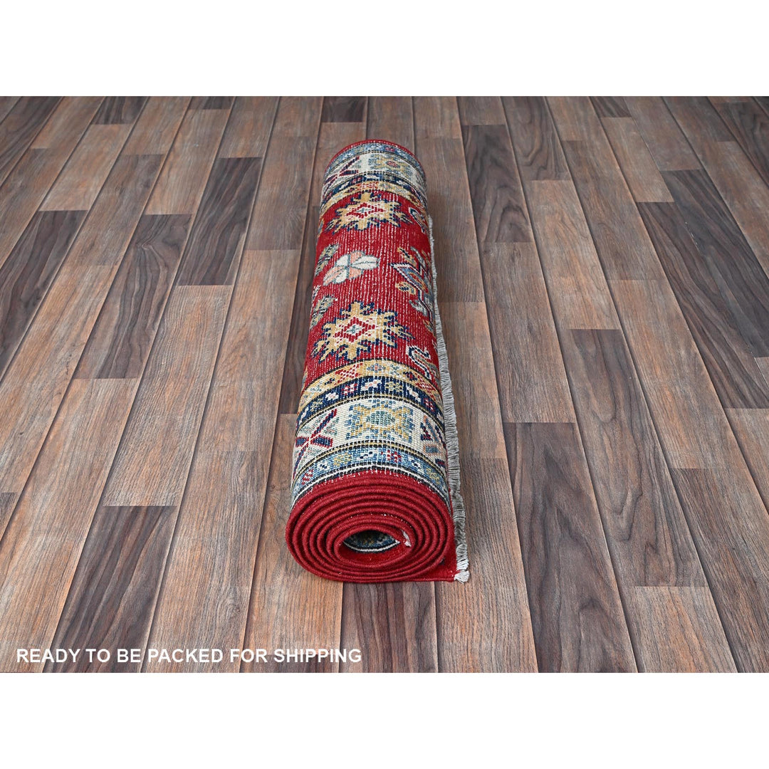 2'8" x 8'0" New Hand Knotted Red Wool Runner Oriental Rug - MOA102467