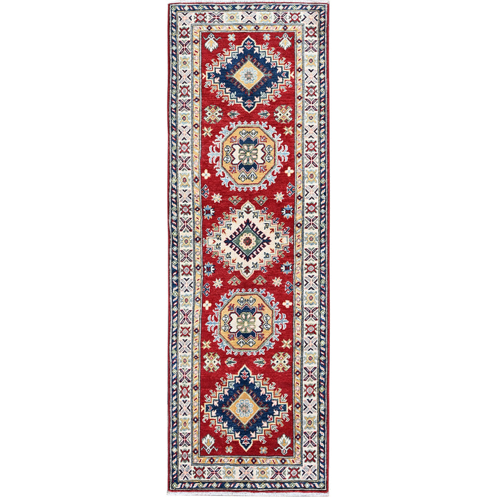 2'7" x 8'1" New Hand Knotted Red Wool Runner Oriental Rug - MOA102468