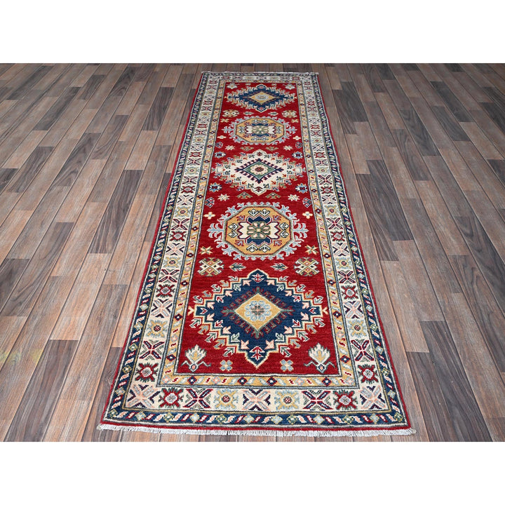 2'7" x 8'1" New Hand Knotted Red Wool Runner Oriental Rug - MOA102468