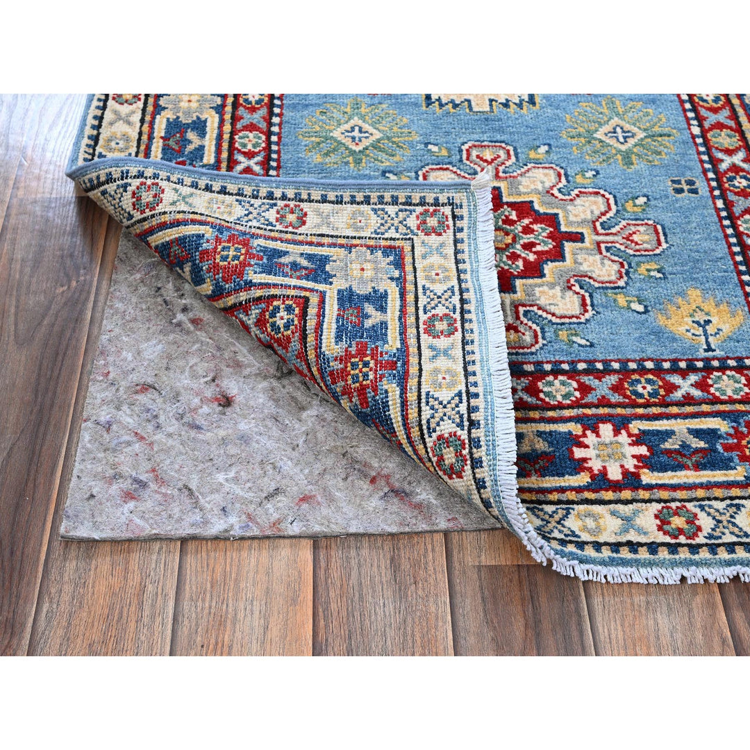 2'8" x 6'8" New Hand Knotted Blue Wool Runner Oriental Rug - MOA102469