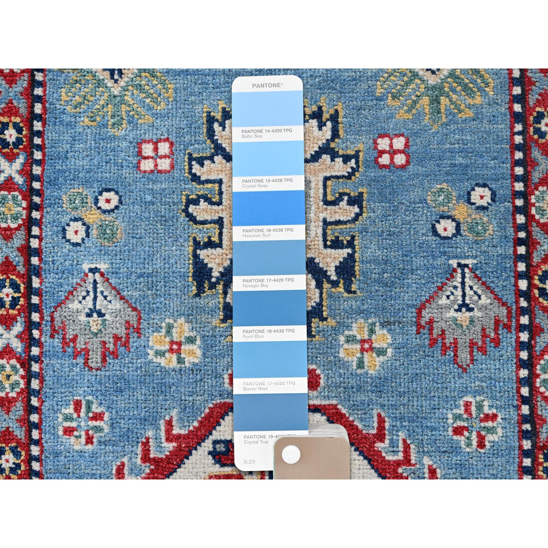 2'8" x 6'8" New Hand Knotted Blue Wool Runner Oriental Rug - MOA102469