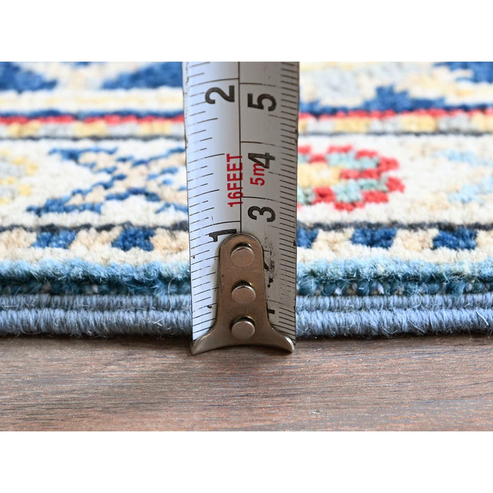 2'8" x 6'8" New Hand Knotted Blue Wool Runner Oriental Rug - MOA102469