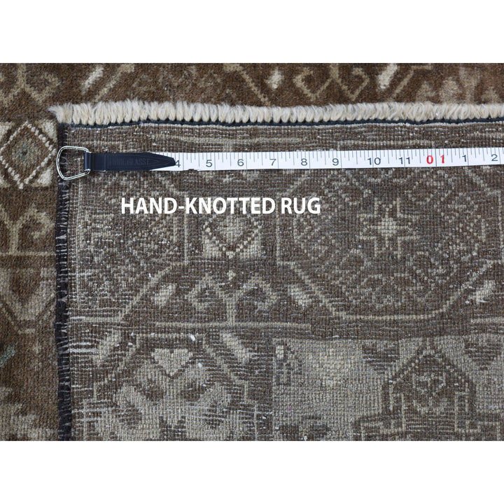 2'10" x 9'2" New Hand Knotted Brown Wool Runner Oriental Rug - MOA10247009