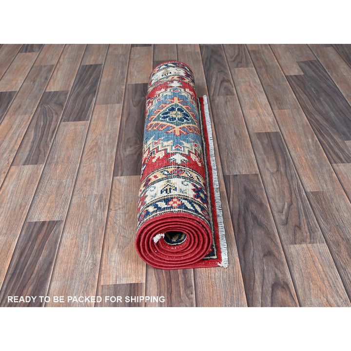 2'7" x 6'8" New Hand Knotted Red Wool Runner Oriental Rug - MOA102470