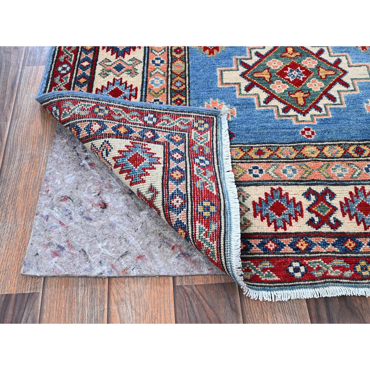 3'4" x 19'6" New Hand Knotted Blue Wool Runner Oriental Rug - MOA102471