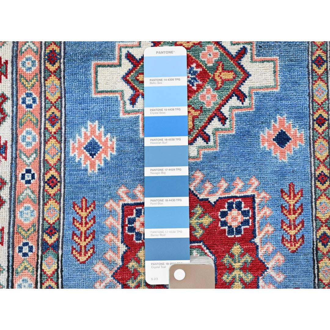 3'4" x 19'6" New Hand Knotted Blue Wool Runner Oriental Rug - MOA102471