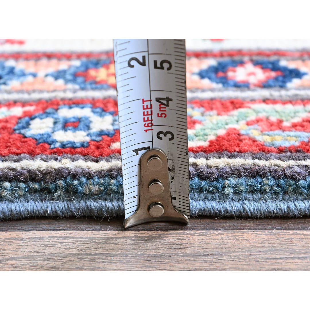 3'4" x 19'6" New Hand Knotted Blue Wool Runner Oriental Rug - MOA102471