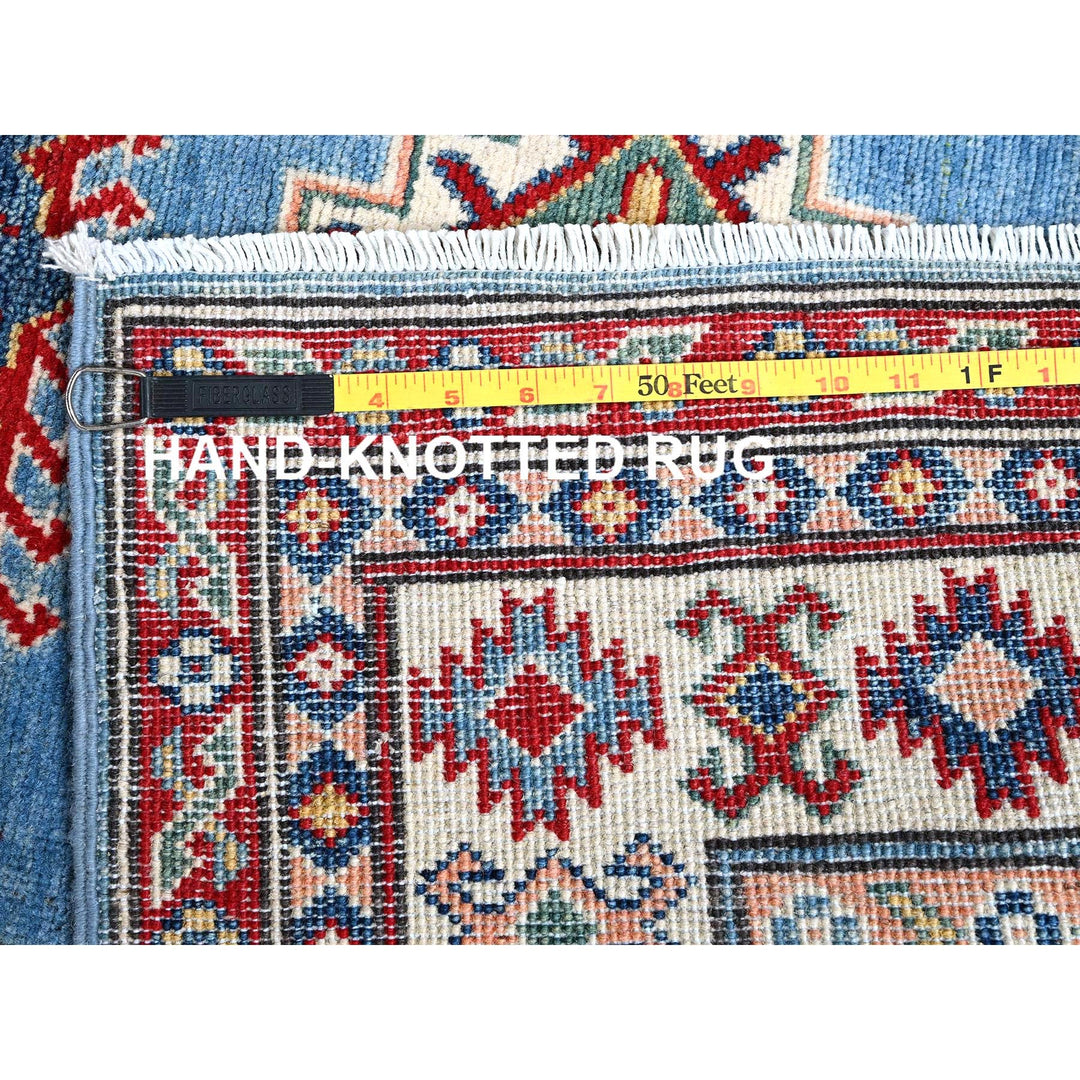 3'4" x 19'6" New Hand Knotted Blue Wool Runner Oriental Rug - MOA102471