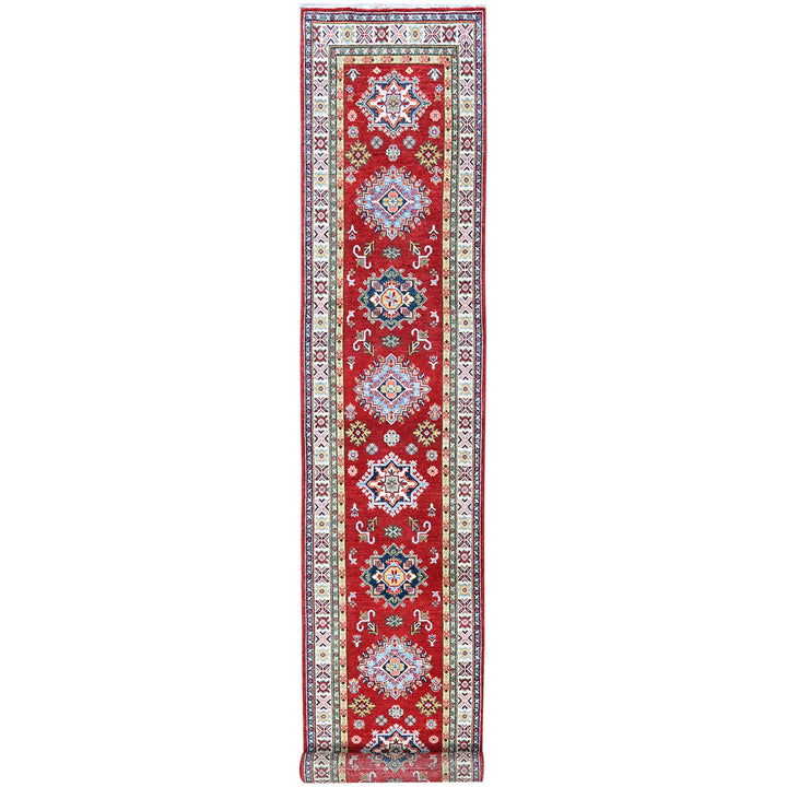 2'9" x 16'5" New Hand Knotted Red Wool Runner Oriental Rug - MOA102473