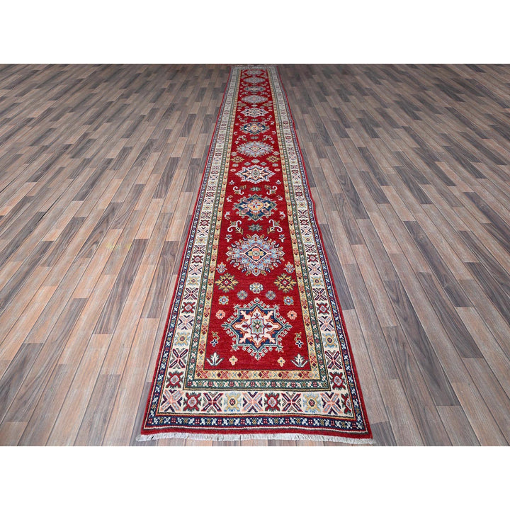 2'9" x 16'5" New Hand Knotted Red Wool Runner Oriental Rug - MOA102473
