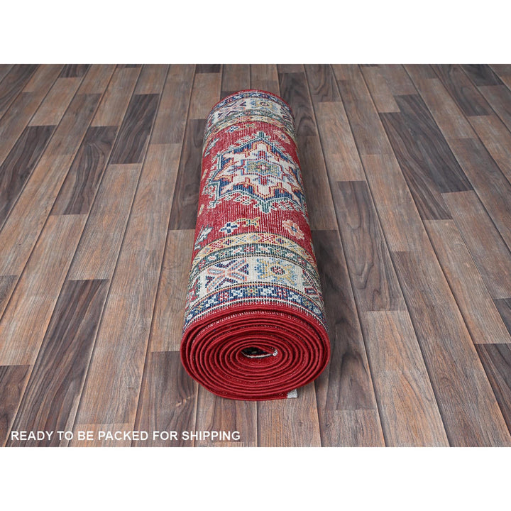 2'9" x 16'5" New Hand Knotted Red Wool Runner Oriental Rug - MOA102473