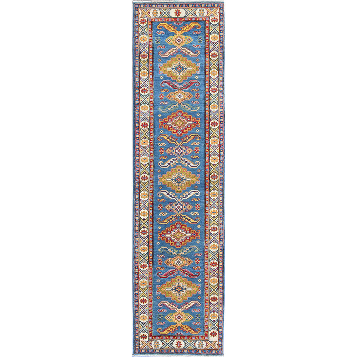 2'9" x 11'2" New Hand Knotted Blue Wool Runner Oriental Rug - MOA102475