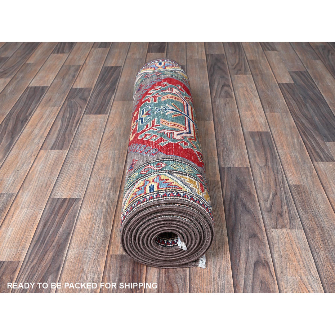2'8" x 12'0" New Hand Knotted Grey Wool Runner Oriental Rug - MOA102477