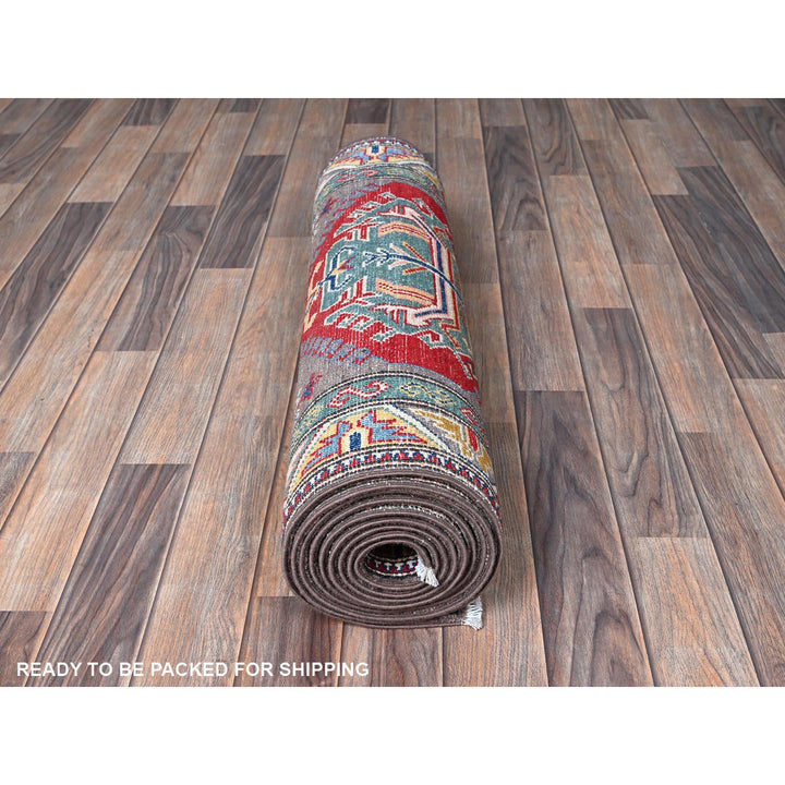 2'8" x 12'0" New Hand Knotted Grey Wool Runner Oriental Rug - MOA102477
