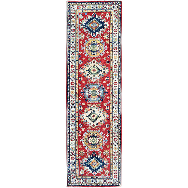 2'9" x 9'6" New Hand Knotted Red Wool Runner Oriental Rug - MOA102480