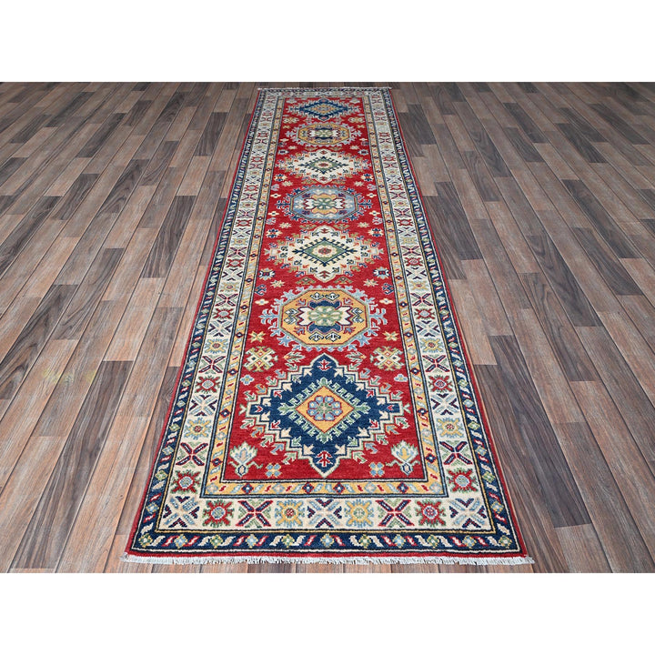 2'9" x 9'6" New Hand Knotted Red Wool Runner Oriental Rug - MOA102480