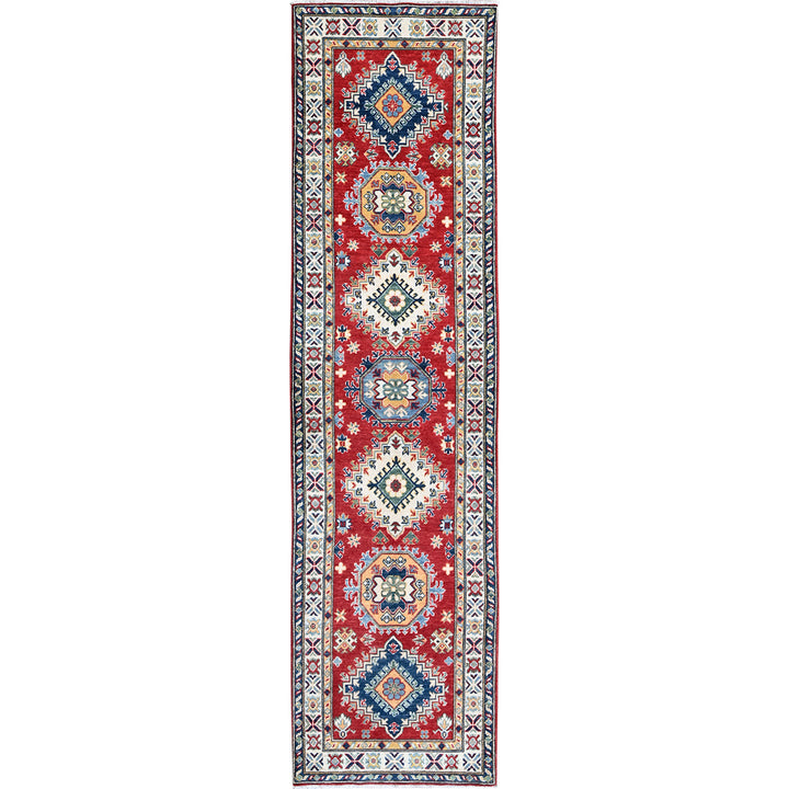 2'7" x 10'0" New Hand Knotted Red Wool Runner Oriental Rug - MOA102481