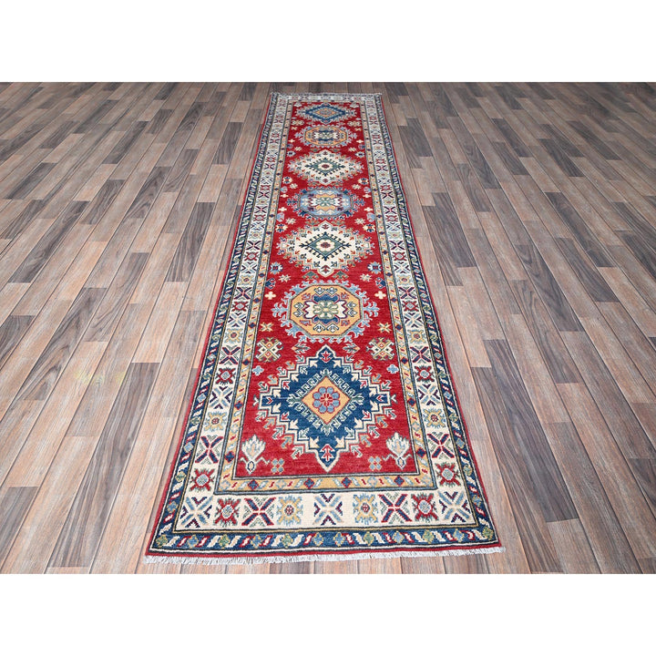2'7" x 10'0" New Hand Knotted Red Wool Runner Oriental Rug - MOA102481