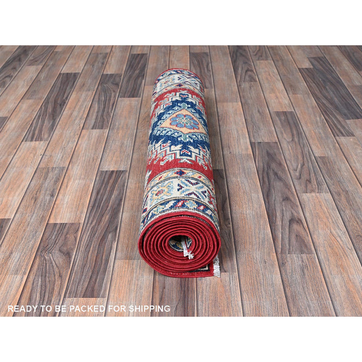 2'7" x 10'0" New Hand Knotted Red Wool Runner Oriental Rug - MOA102481