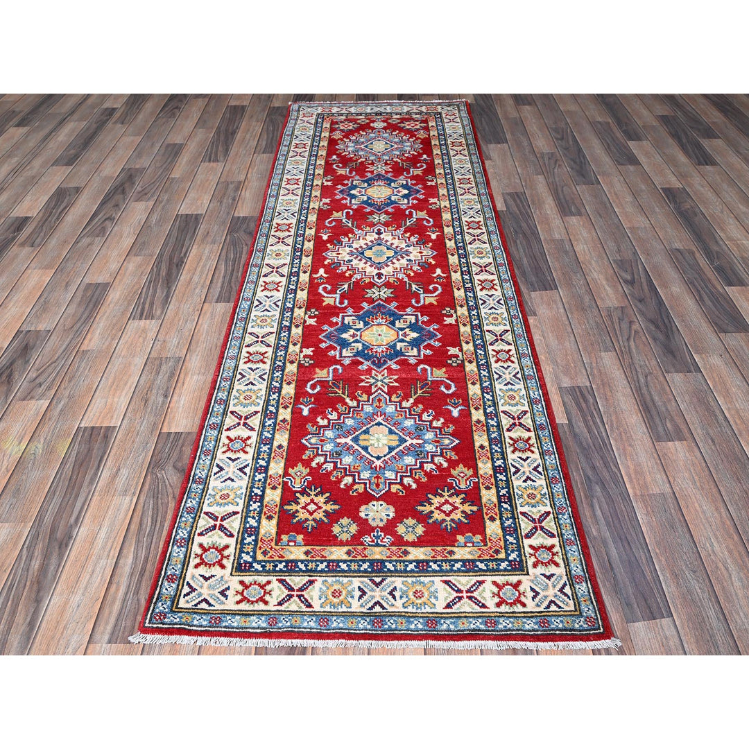2'8" x 8'1" New Hand Knotted Red Wool Runner Oriental Rug - MOA102482
