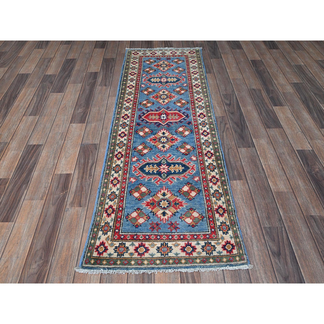 2'0" x 6'0" New Hand Knotted Blue Wool Runner Oriental Rug - MOA102483