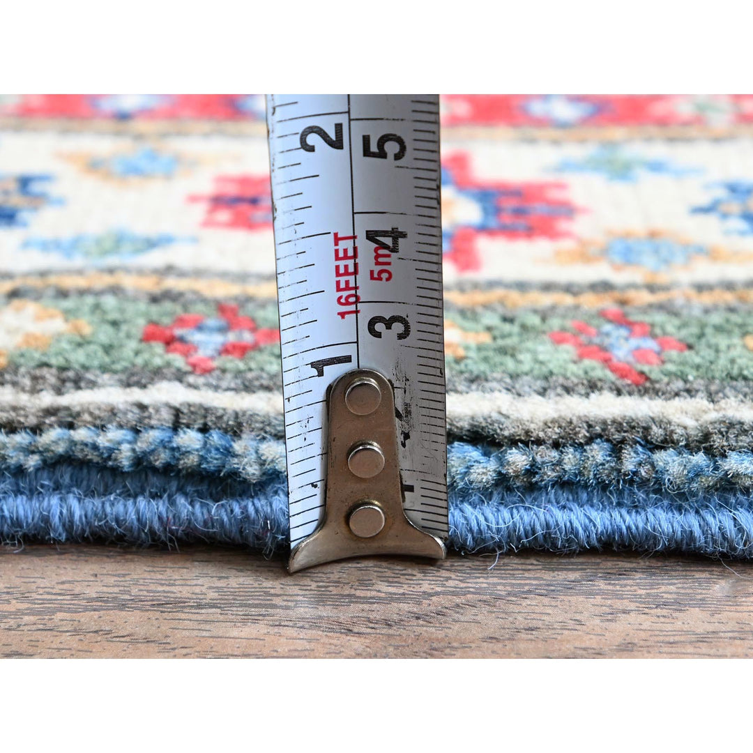 2'0" x 6'0" New Hand Knotted Blue Wool Runner Oriental Rug - MOA102483