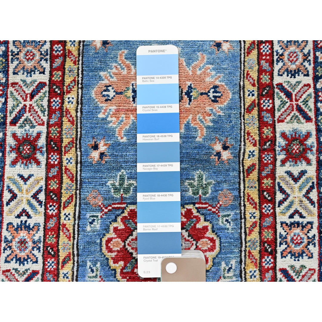 1'11" x 6'6" New Hand Knotted Blue Wool Runner Oriental Rug - MOA102484