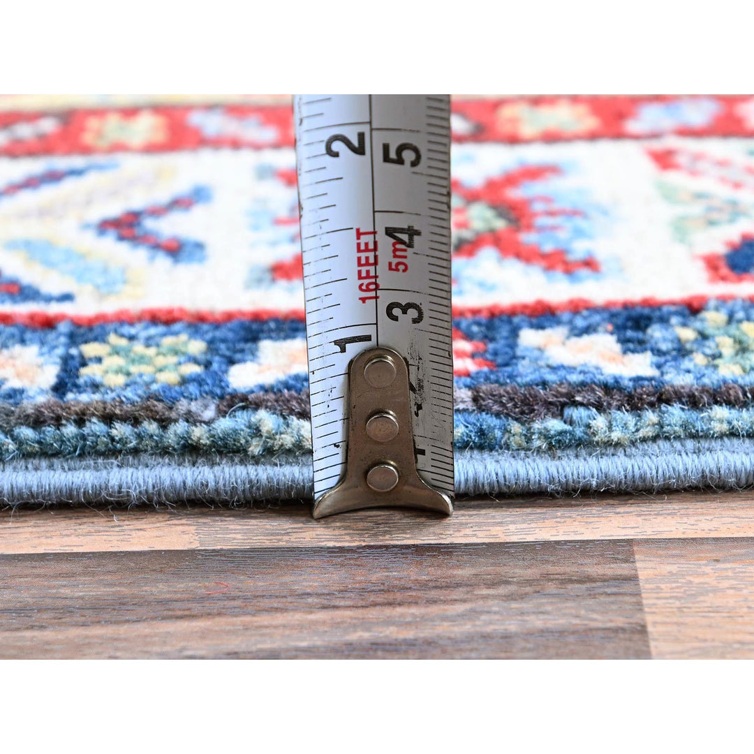 1'11" x 6'6" New Hand Knotted Blue Wool Runner Oriental Rug - MOA102484