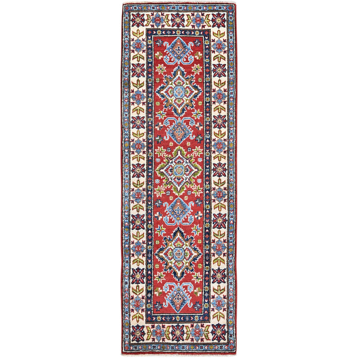 1'11" x 6'2" New Hand Knotted Red Wool Runner Oriental Rug - MOA102485