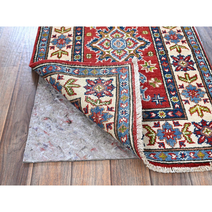 1'11" x 6'2" New Hand Knotted Red Wool Runner Oriental Rug - MOA102485