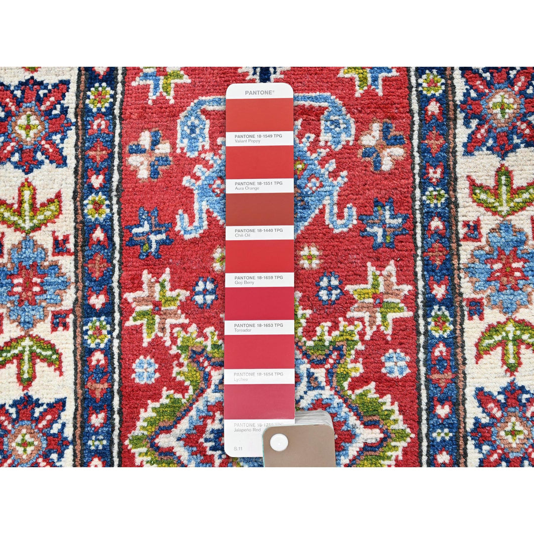 1'11" x 6'2" New Hand Knotted Red Wool Runner Oriental Rug - MOA102485