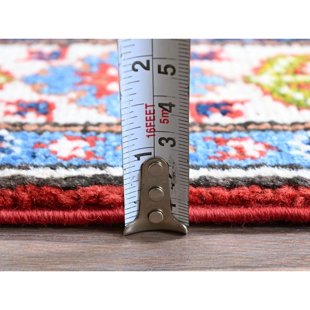1'11" x 6'2" New Hand Knotted Red Wool Runner Oriental Rug - MOA102485