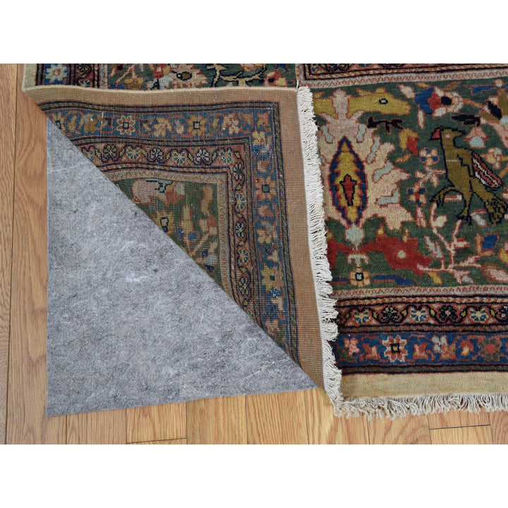 12'2" x 18'8" Vintage Hand Knotted Ivory Wool Rectangle Oriental Rug - MOA10248703