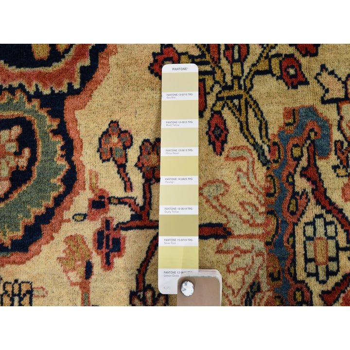 12'2" x 18'8" Vintage Hand Knotted Ivory Wool Rectangle Oriental Rug - MOA10248703