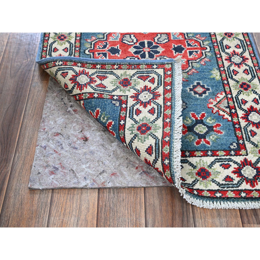 2'1" x 6'1" New Hand Knotted Blue Wool Runner Oriental Rug - MOA102487