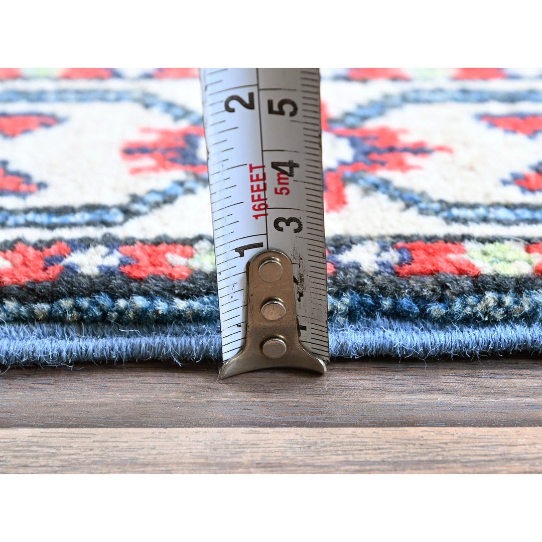 2'1" x 6'1" New Hand Knotted Blue Wool Runner Oriental Rug - MOA102487