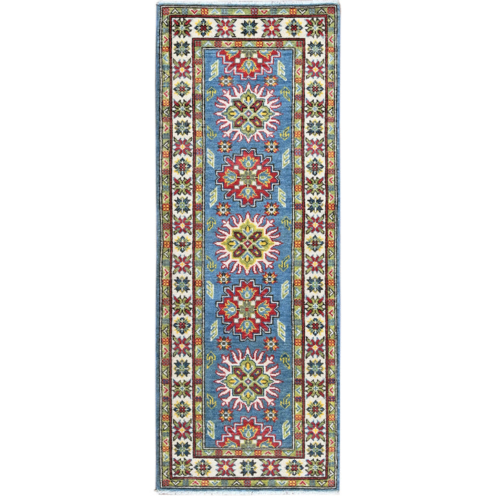 2'3" x 6'0" New Hand Knotted Blue Wool Runner Oriental Rug - MOA102488