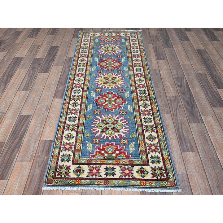 2'3" x 6'0" New Hand Knotted Blue Wool Runner Oriental Rug - MOA102488