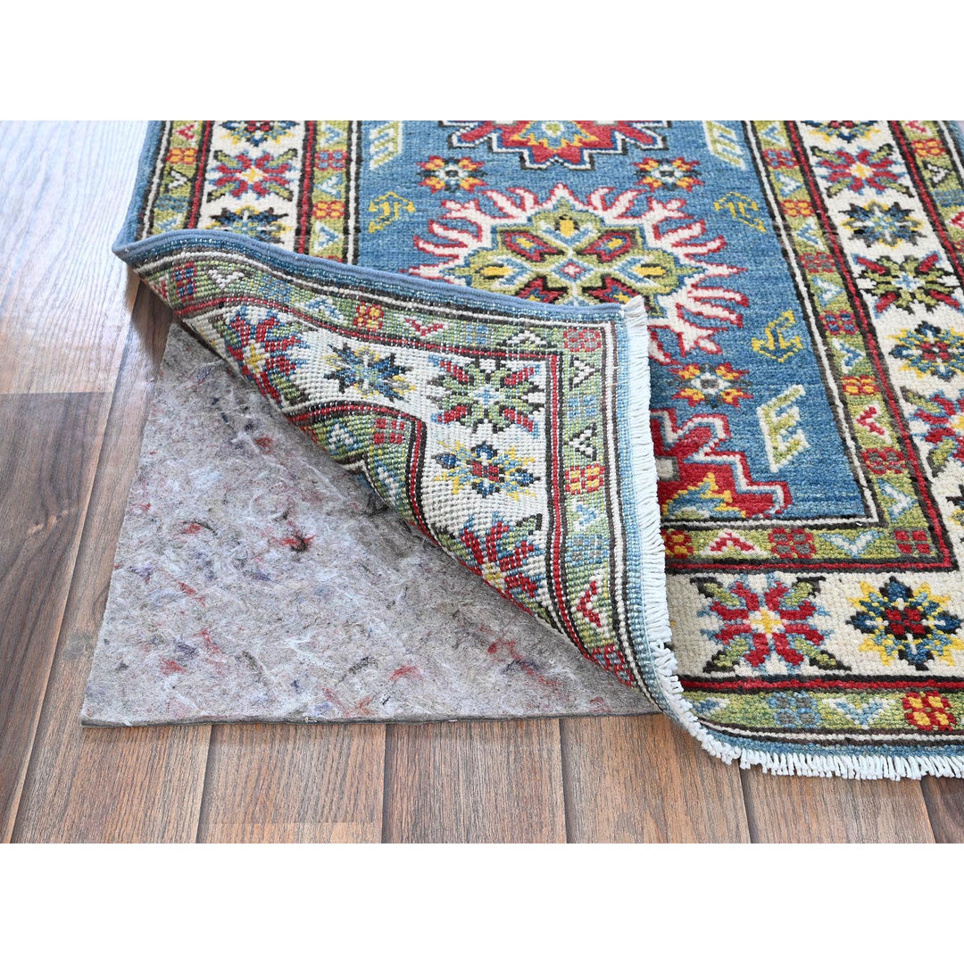 2'3" x 6'0" New Hand Knotted Blue Wool Runner Oriental Rug - MOA102488
