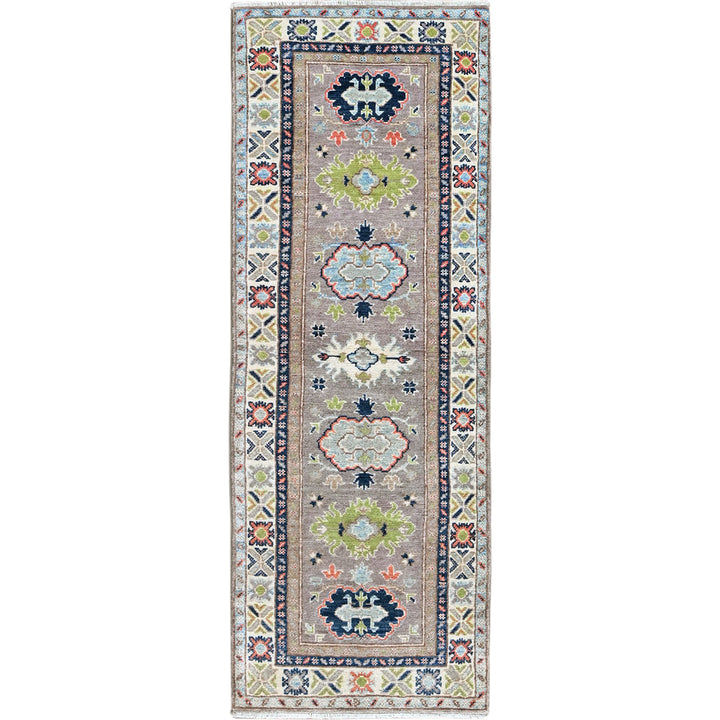 2'1" x 5'10" New Hand Knotted Grey Wool Runner Oriental Rug - MOA102489