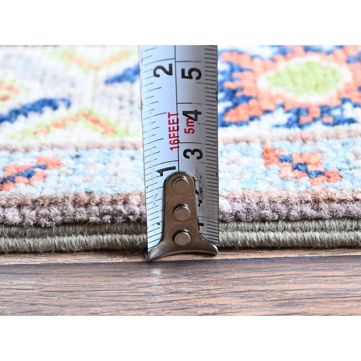 2'1" x 5'10" New Hand Knotted Grey Wool Runner Oriental Rug - MOA102489