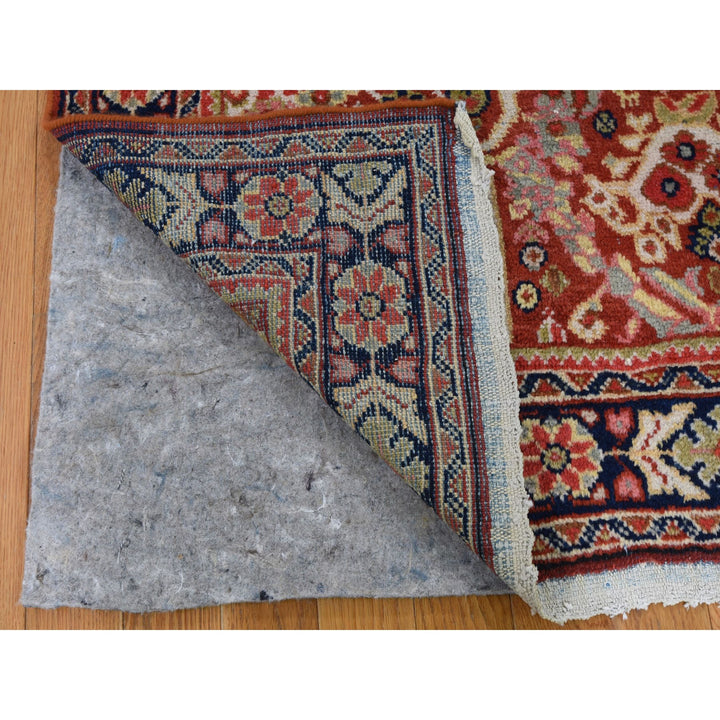4'1" x 6'7" Vintage Hand Knotted Red Wool Rectangle Oriental Rug - MOA10249054