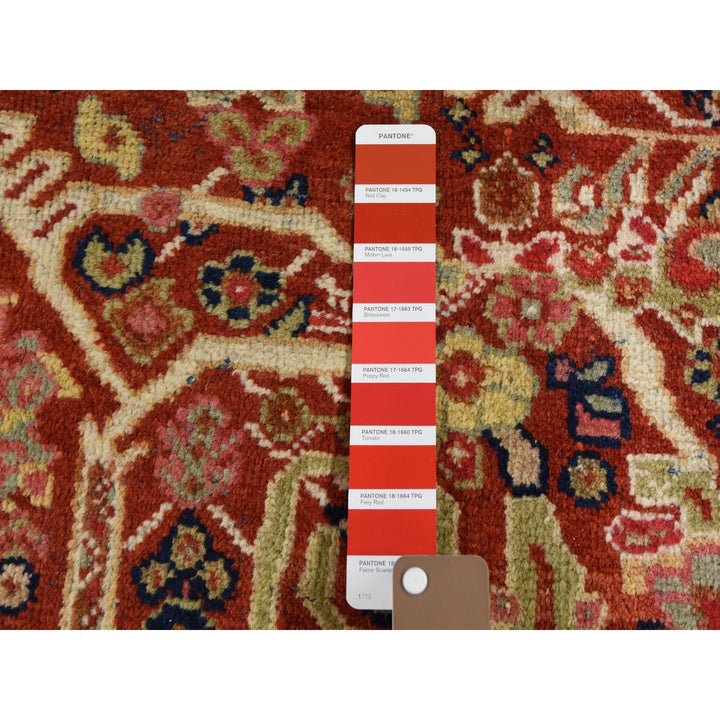 4'1" x 6'7" Vintage Hand Knotted Red Wool Rectangle Oriental Rug - MOA10249054