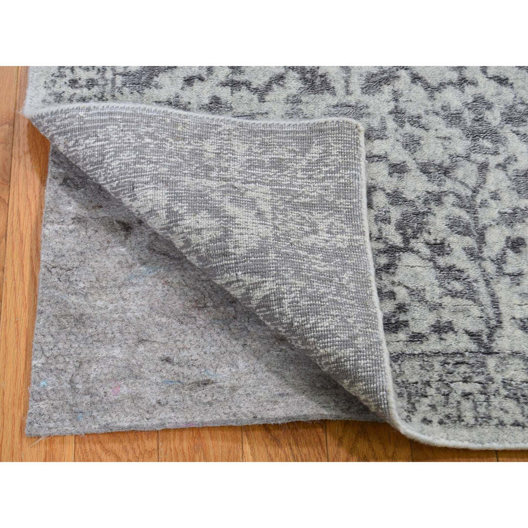 2'6" x 12'0" New Hand Loomed Grey Cotton Runner Oriental Rug - MOA10249162