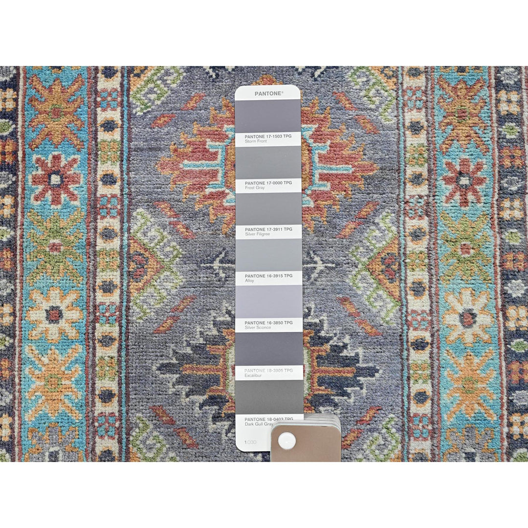 1'10" x 5'9" New Hand Knotted Grey Wool Runner Oriental Rug - MOA102491