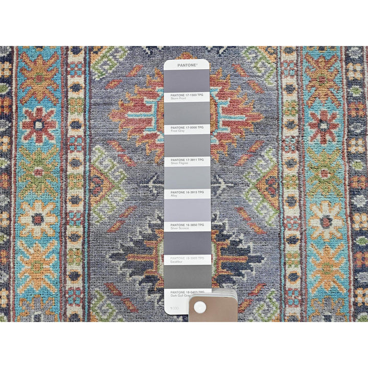 1'10" x 5'9" New Hand Knotted Grey Wool Runner Oriental Rug - MOA102491
